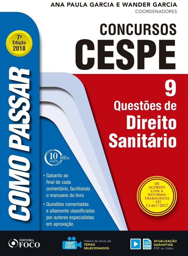 Buchcover für Como passar em concursos CESPE: direito sanitário