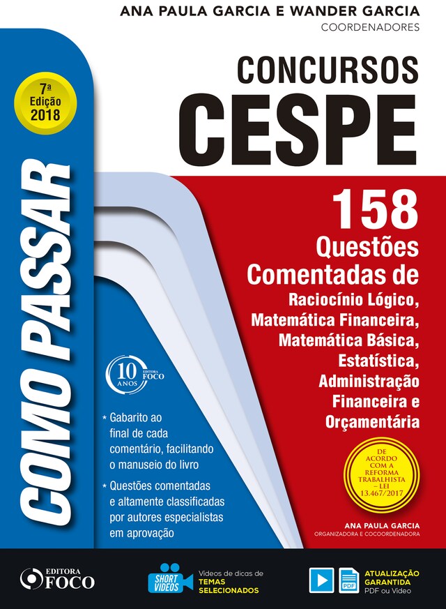 Copertina del libro per Como passar em concursos CESPE: 158 questões comentadas