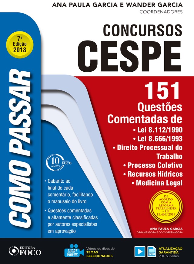 Portada de libro para Como passar em concursos CESPE: 151 questões comentadas