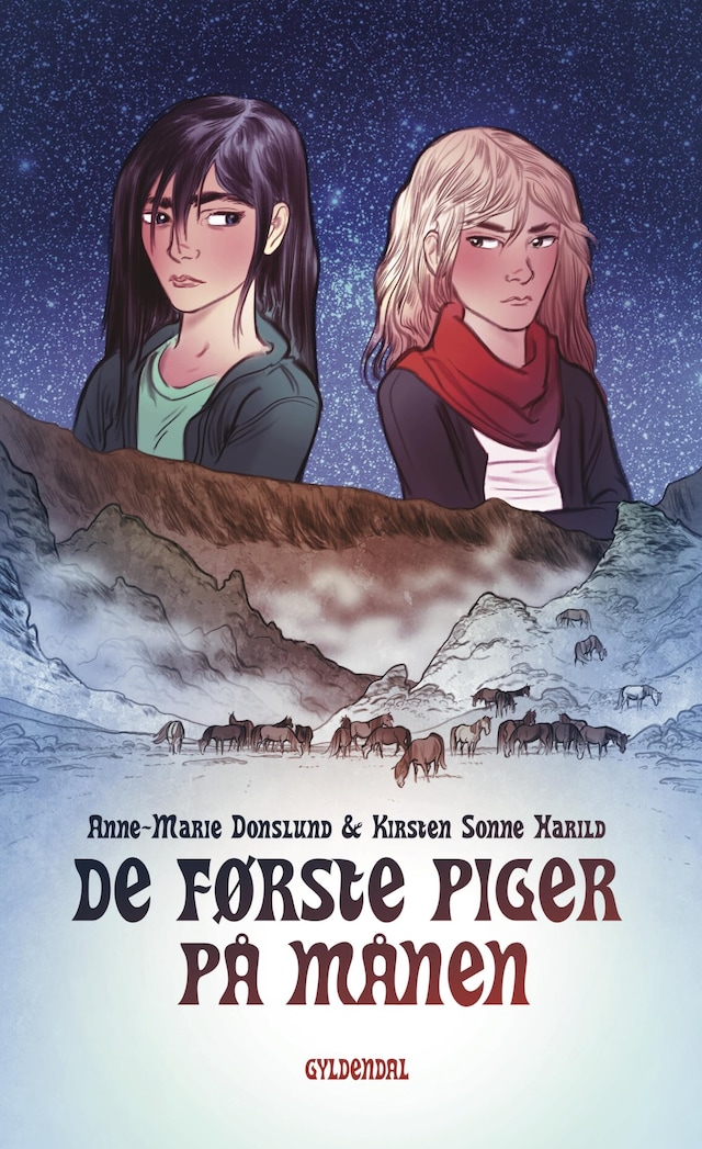 Book cover for De første piger på månen