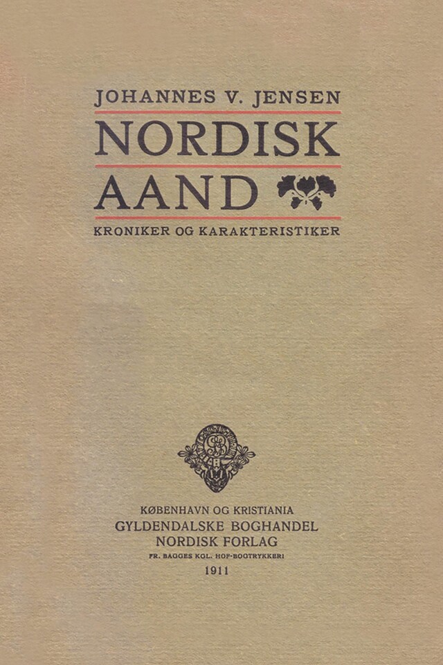 Kirjankansi teokselle Nordisk Aand