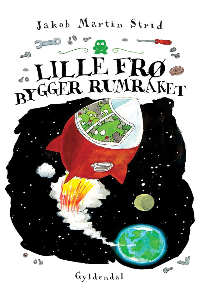 Buchcover für Lille frø bygger rumraket - Lyt&læs