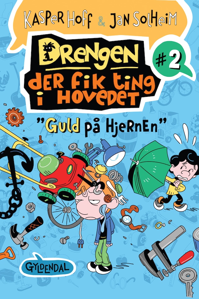 Okładka książki dla Drengen, der fik ting i hovedet 2 - Guld på hjernen