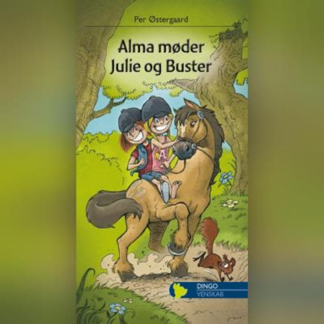Book cover for Alma møder Julie og Buster