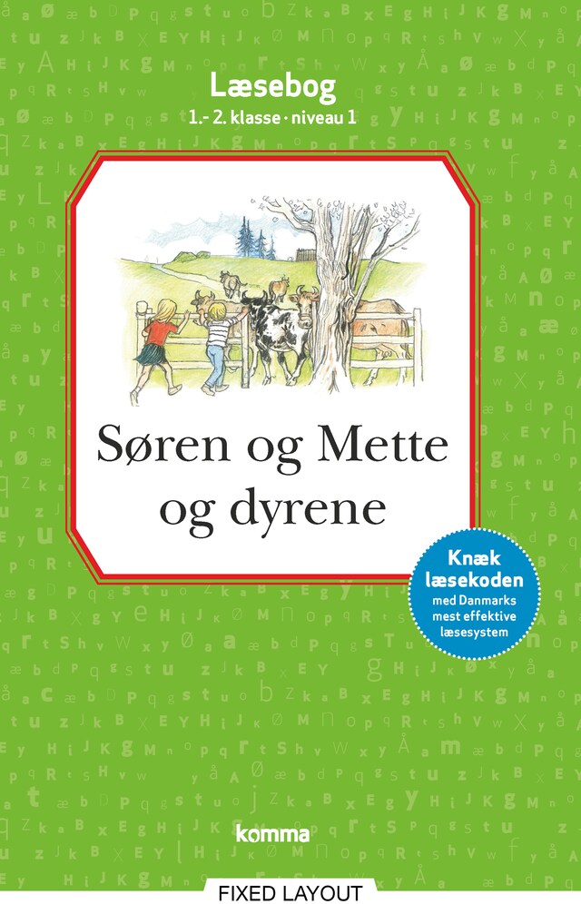 Bogomslag for Søren og Mette og dyrene læsebog 1.-2. kl. Niveau 1