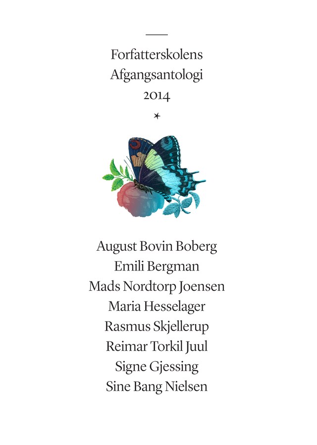 Bogomslag for Forfatterskolens afgangsantologi 2014