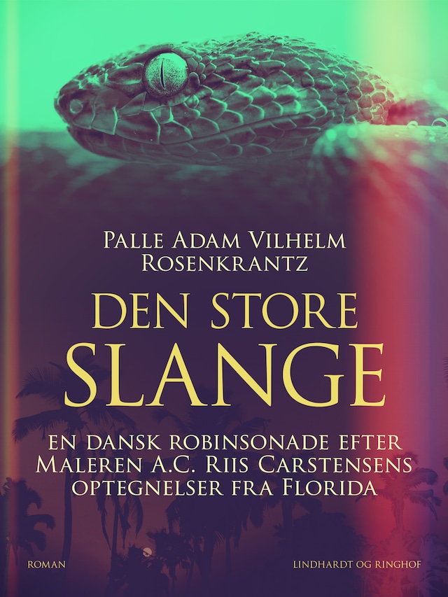 Book cover for Den store slange: En dansk robinsonade efter Maleren A.C. Riis Carstensens optegnelser fra Florida