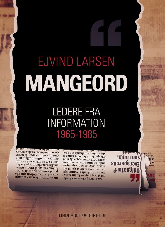 Bogomslag for Mangeord. Ledere fra Information 1965-1985