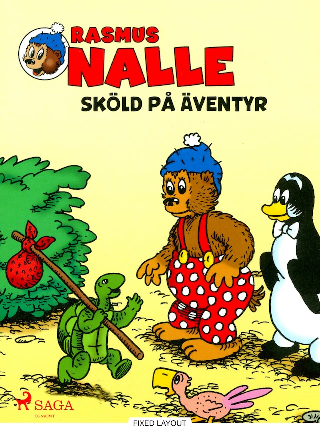 Kirjankansi teokselle Rasmus Nalle – Sköld på äventyr