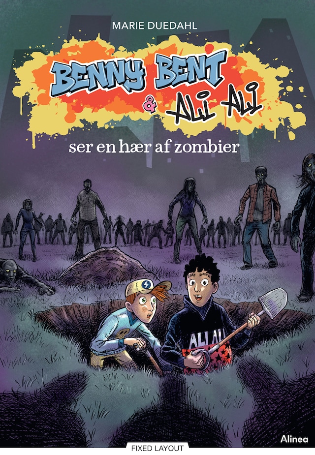 Okładka książki dla Benny Bent og Ali Ali ser en hær af zombier, Blå Læseklub