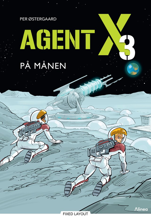 Bogomslag for Agent X3 - På månen, Blå Læseklub