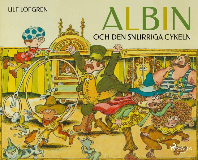 Book cover for Albin och den snurriga cykeln