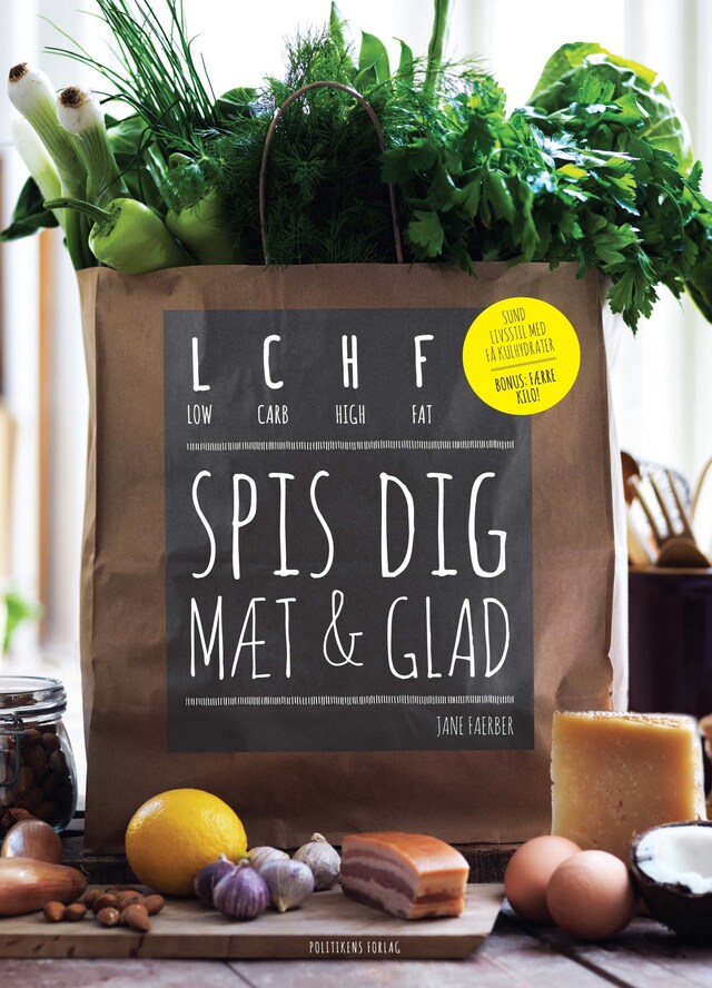 Book cover for LCHF - spis dig mæt og glad