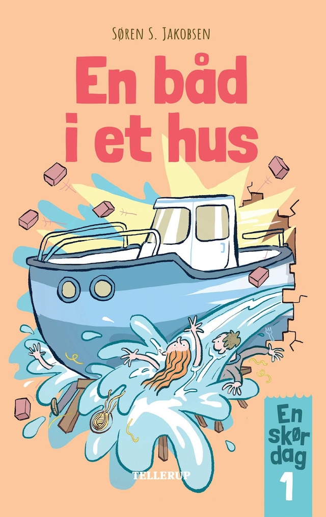 Book cover for En skør dag #1: En båd i et hus (Lyt & Læs)