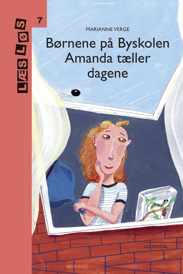 Book cover for Børnene på Byskolen. Amanda tæller dagene