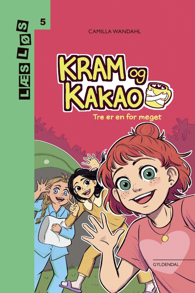 Copertina del libro per Kram og Kakao. Tre er en for meget