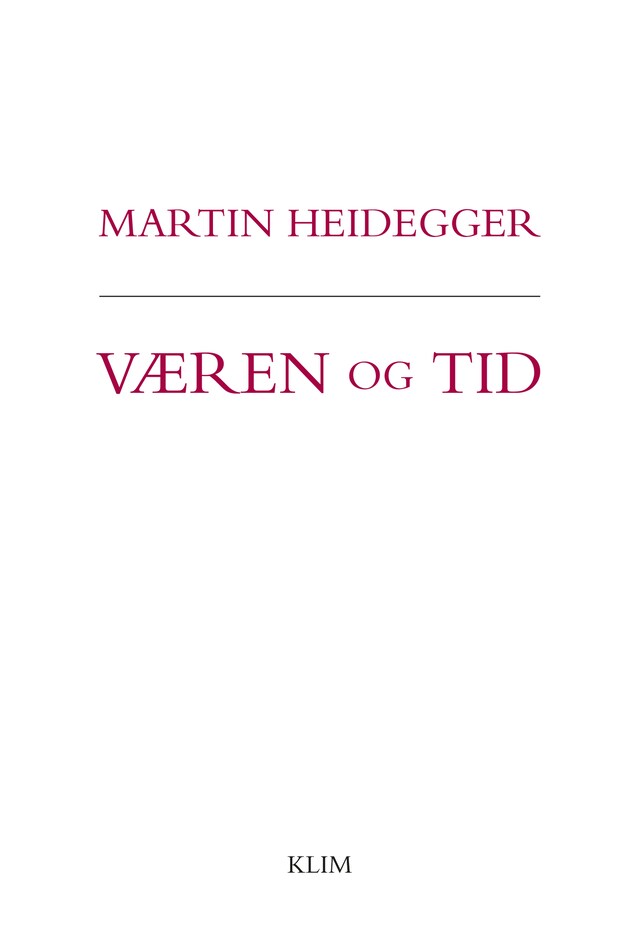 Portada de libro para Væren og tid