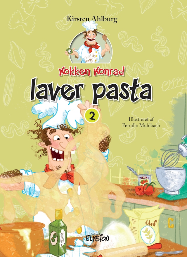 Kirjankansi teokselle Kokken Konrad laver pasta