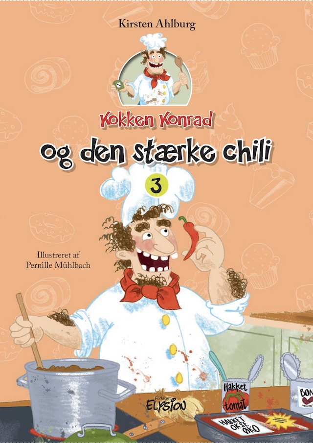 Couverture de livre pour Kokken Konrad og den stærke chili