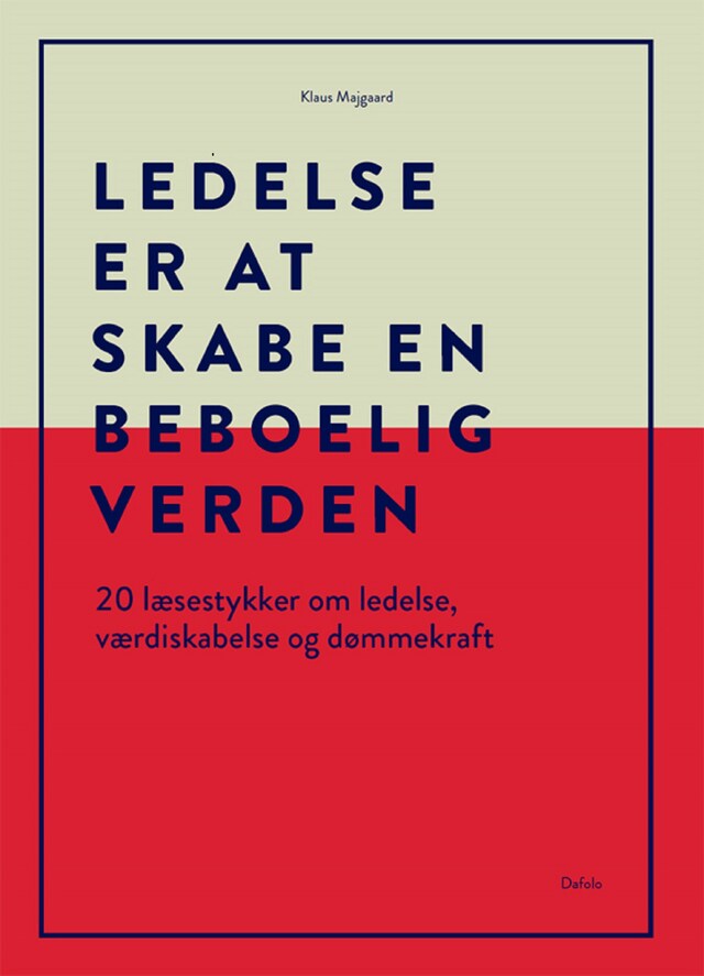 Buchcover für Ledelse er at skabe en beboelig verden