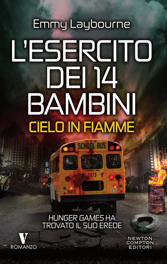 Okładka książki dla L'esercito dei 14 bambini. Cielo in fiamme