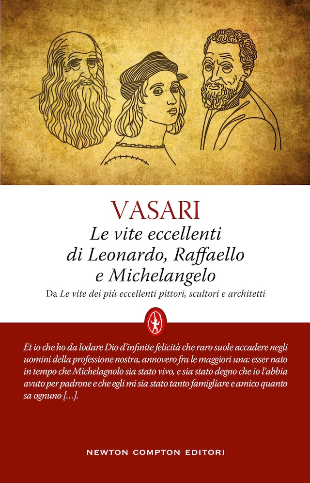 Portada de libro para Le vite eccellenti di Leonardo, Raffaello e Michelangelo