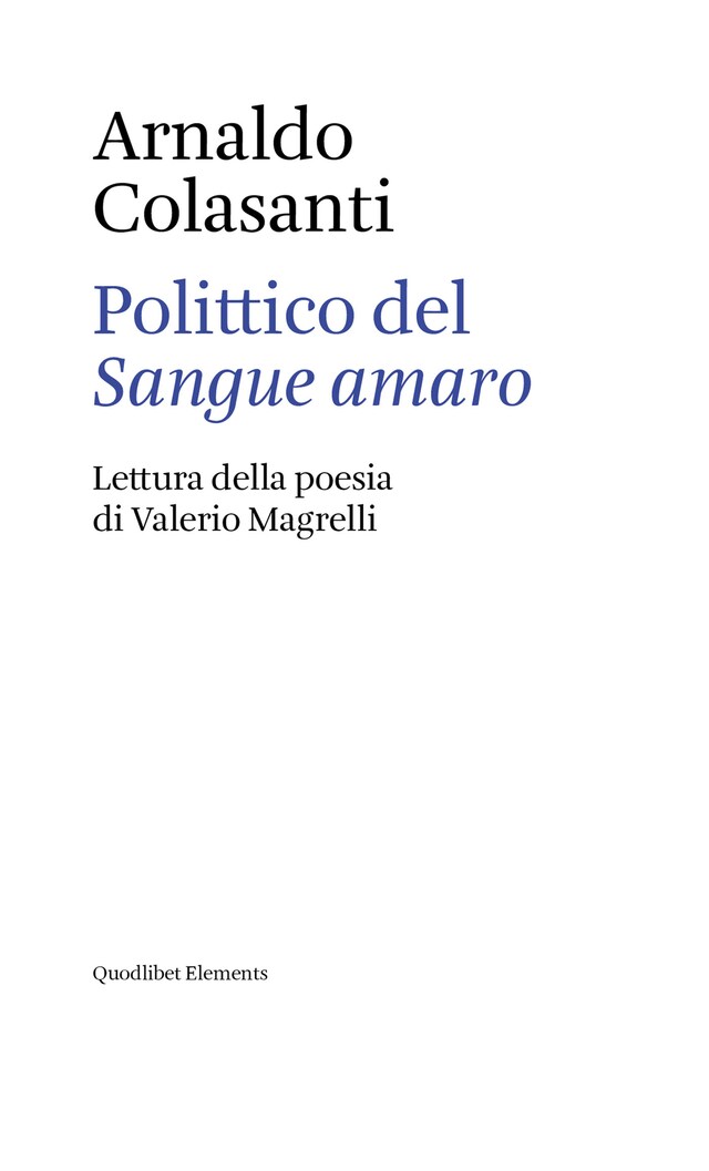 Portada de libro para Polittico del Sangue amaro