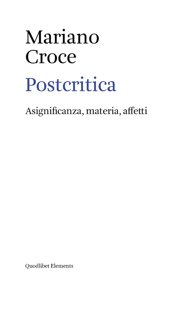 Copertina del libro per Postcritica