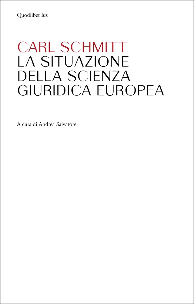 Bokomslag for La situazione della scienza giuridica europea