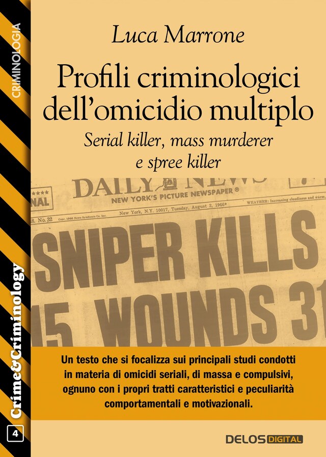 Buchcover für Profili criminologici dell'omicidio multiplo. Serial killer, mass murderer e spree killer