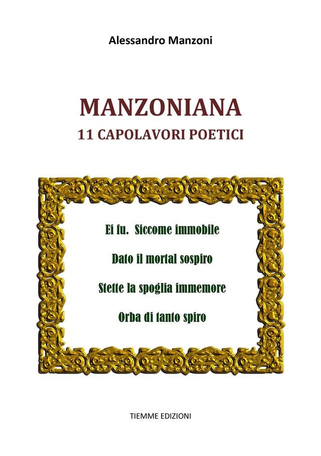Copertina del libro per Manzoniana