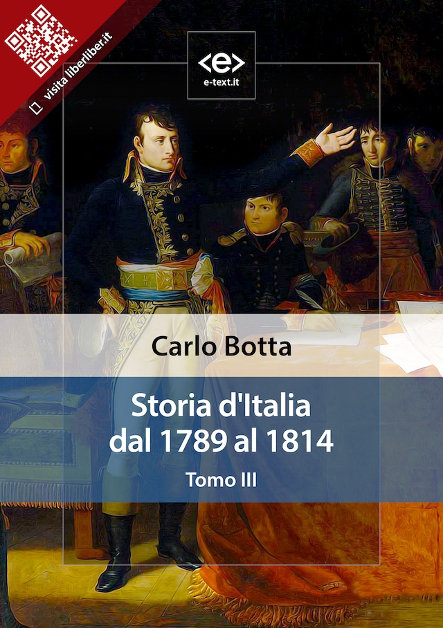 Bogomslag for Storia d'Italia dal 1789 al 1814. Tomo III