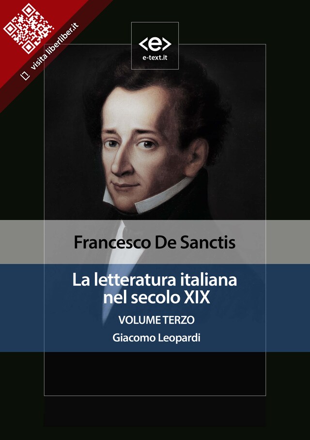 Book cover for La letteratura italiana nel secolo XIX. Volume terzo. Giacomo Leopardi