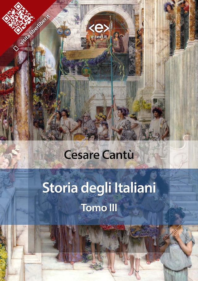 Book cover for Storia degli italiani. Tomo III
