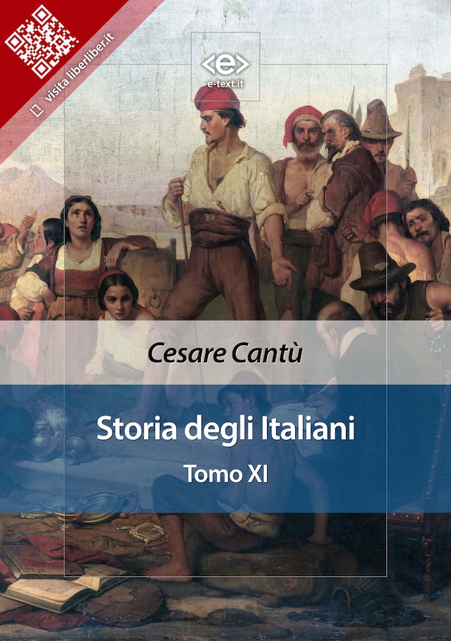 Kirjankansi teokselle Storia degli Italiani. Tomo XI