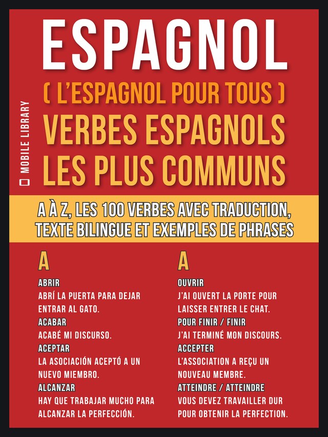Book cover for Espagnol ( L’Espagnol Pour Tous ) Verbes espagnols les plus communs