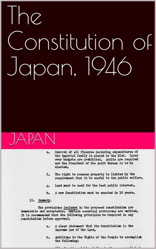 Okładka książki dla The Constitution of Japan, 1946