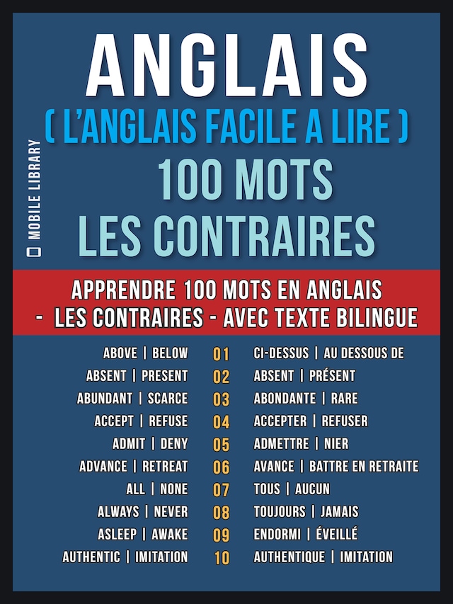 Portada de libro para Anglais ( L’Anglais Facile a Lire ) 100 Mots - Les Contraires