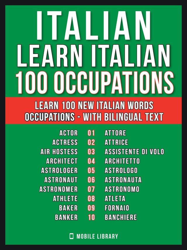 Okładka książki dla Italian - Learn Italian - 100 Occupations