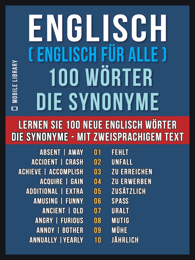 Boekomslag van Englisch ( Englisch für Alle ) 100 Wörter - Die Synonyme