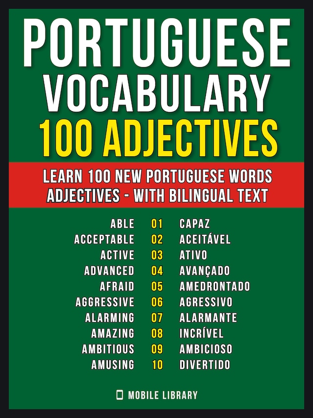 Book cover for Portuguese Vocabulary - 100 Adjectives