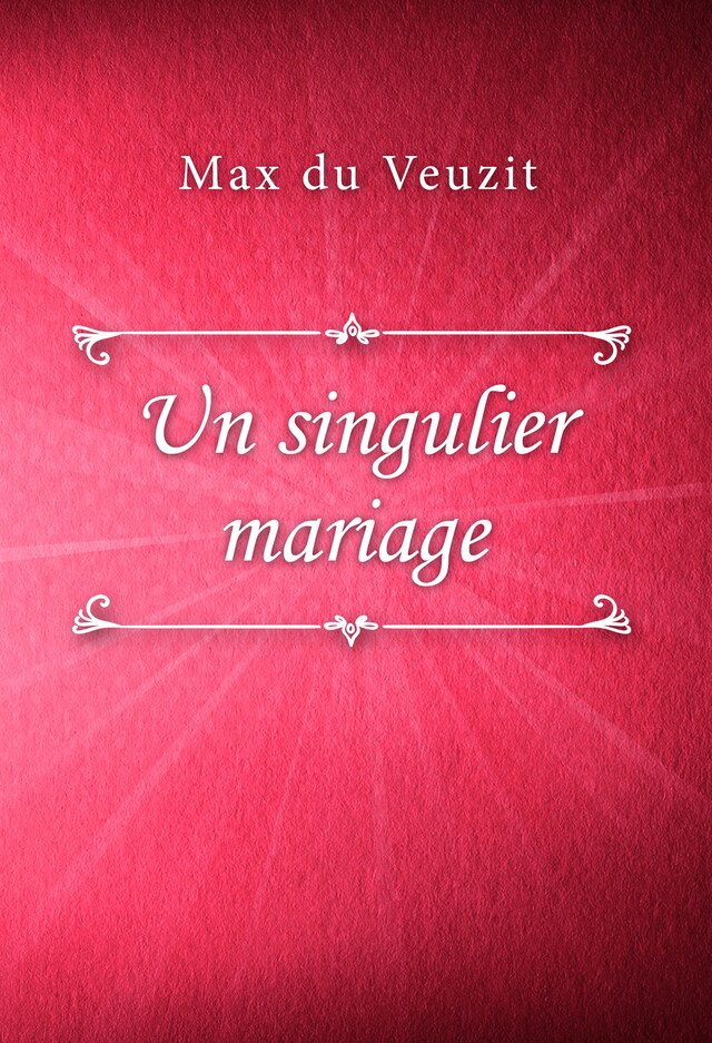 Book cover for Un singulier mariage