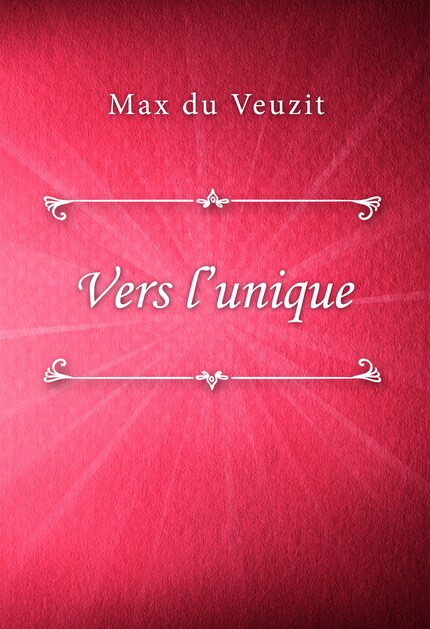 Vers l’unique bookCoverFor