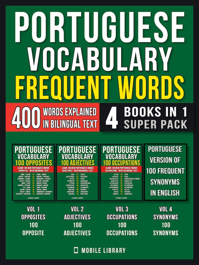 Book cover for Portuguese Vocabulary - Frequent Words (4 Books in 1 Super Pack)