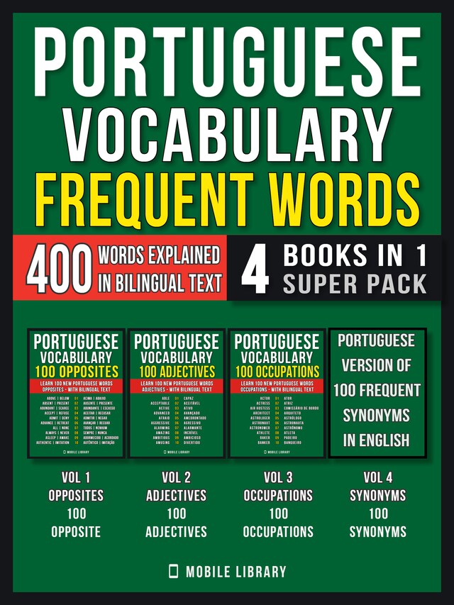 Portada de libro para Portuguese Vocabulary - Frequent Words (4 Books in 1 Super Pack)