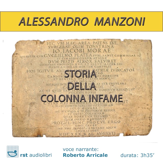 Couverture de livre pour storia della colonna infame