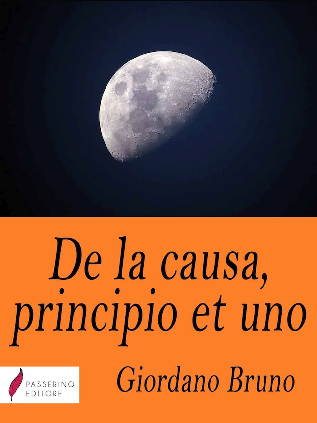Book cover for De la causa, principio et uno