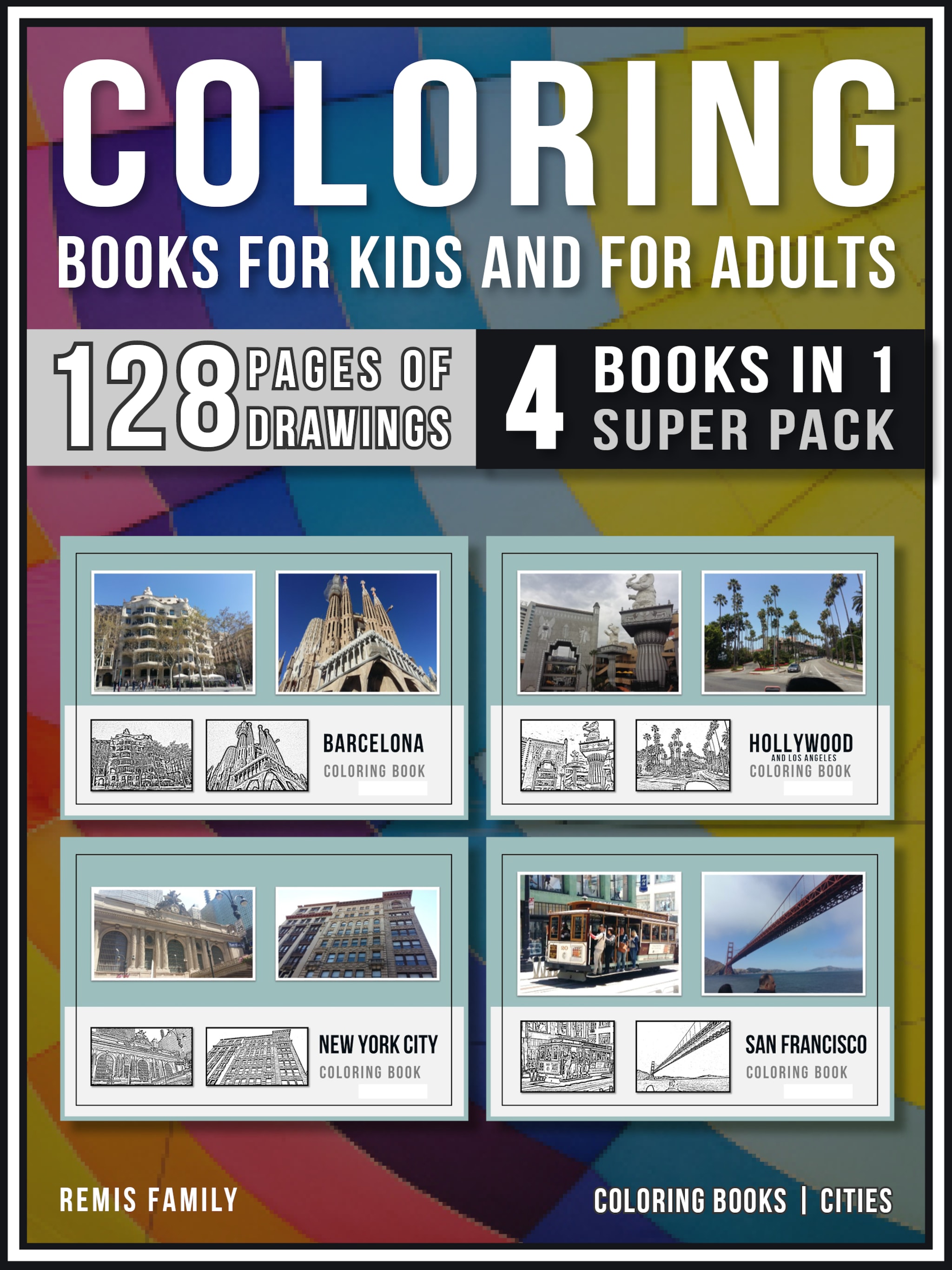 Coloring Books for Kids and for Adults  (4 Books in 1 Super Pack) ilmaiseksi