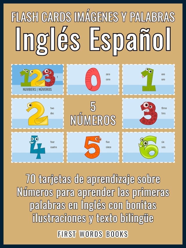 Copertina del libro per 5 - Números - Flash Cards Imágenes y Palabras Inglés Español