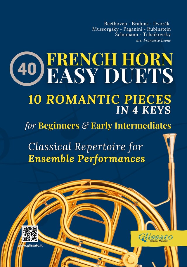 Copertina del libro per 40 Easy French Horn Duets for Beginners and Early Intermediates